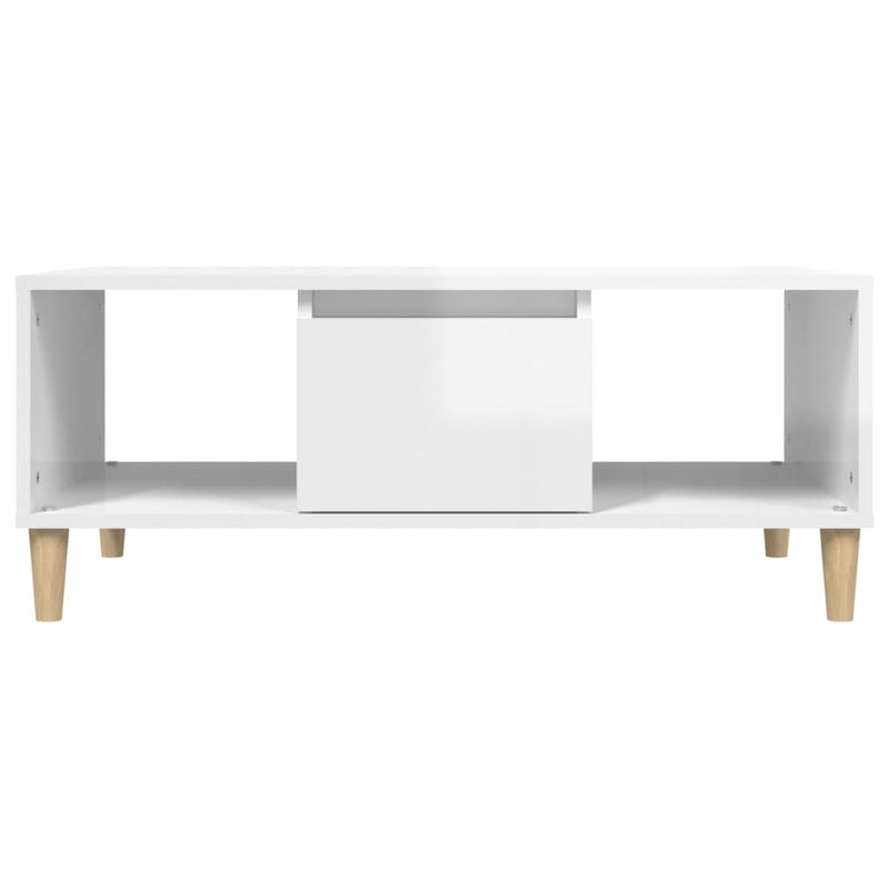 vidaXL Coffee Table High Gloss White 90x50x36.5 cm Engineered Wood
