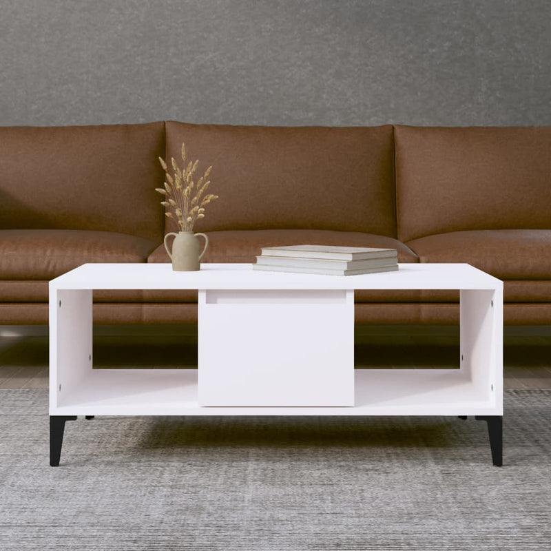 vidaXL Coffee Table White 90x50x36.5 cm Engineered Wood