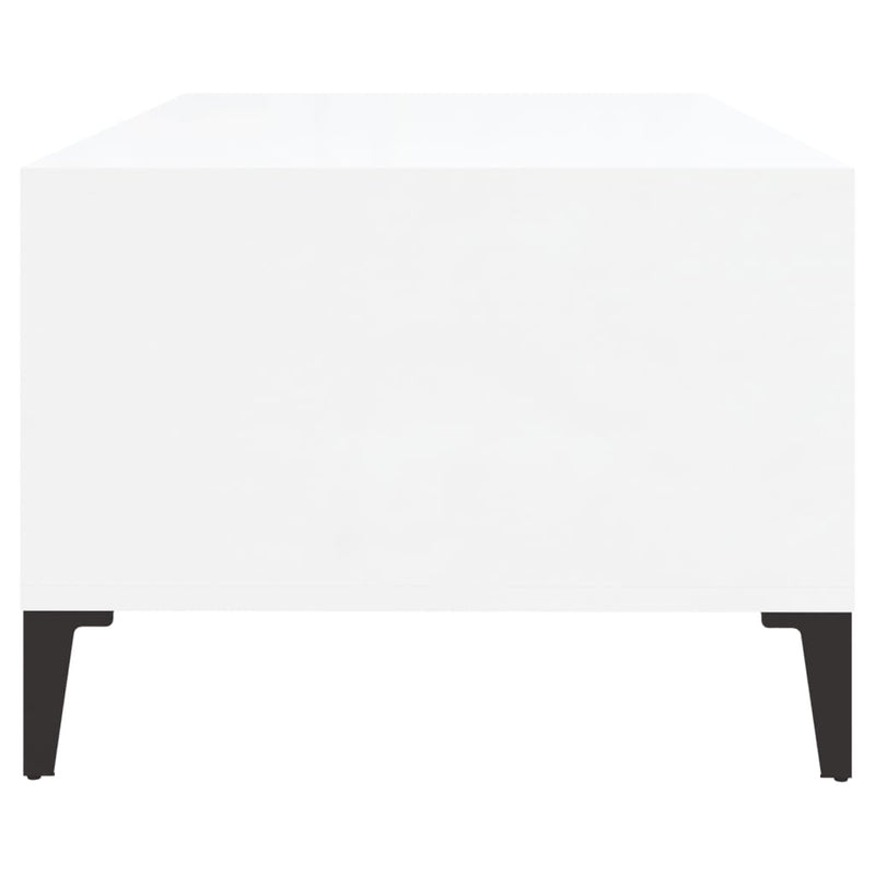 vidaXL Coffee Table High Gloss White 90x50x36.5 cm Engineered Wood