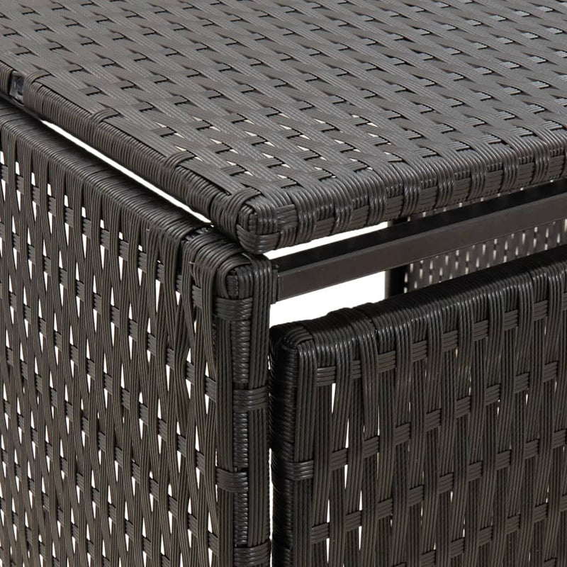 vidaXL Single Wheelie Bin Shed Black 70x80x117 cm Poly Rattan
