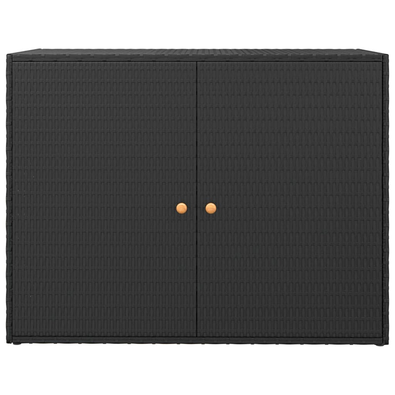 vidaXL Garden Storage Cabinet Black 100x55.5x80 cm Poly Rattan