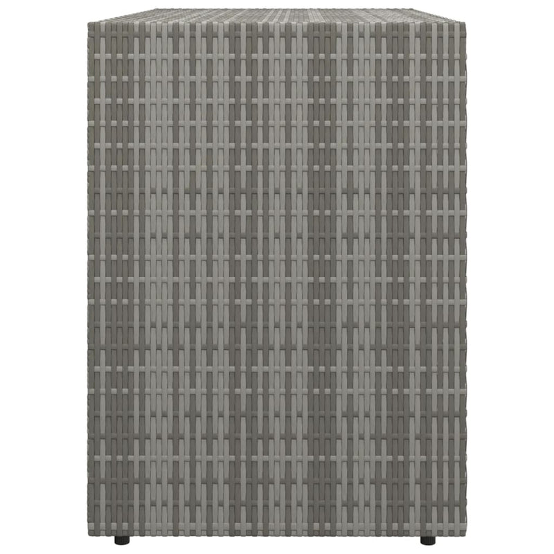 vidaXL Garden Storage Cabinet Grey 100x55.5x80 cm Poly Rattan