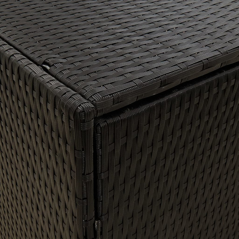 vidaXL Garden Storage Cabinet Black 198x55.5x80 cm Poly Rattan