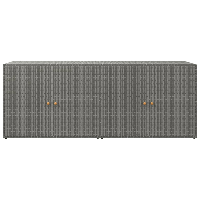 vidaXL Garden Storage Cabinet Grey 198x55.5x80 cm Poly Rattan