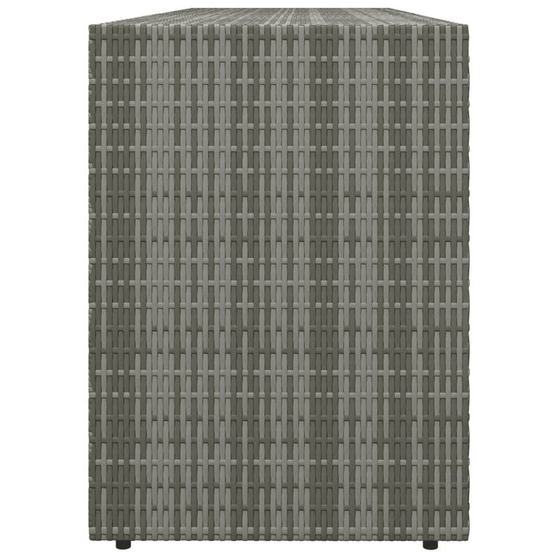vidaXL Garden Storage Cabinet Grey 198x55.5x80 cm Poly Rattan