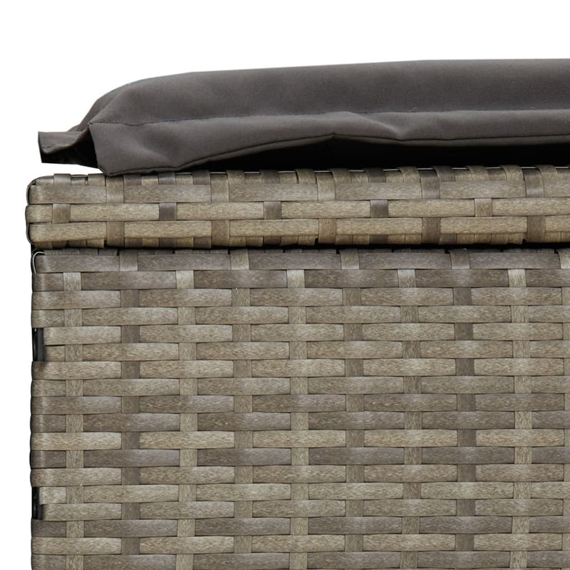 vidaXL Sunbed with Foldable Roof Grey 213x63x97 cm Poly Rattan