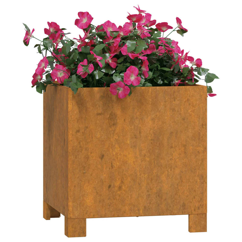 vidaXL Planters with Legs 2 pcs Rusty 30x30x30 cm Corten Steel