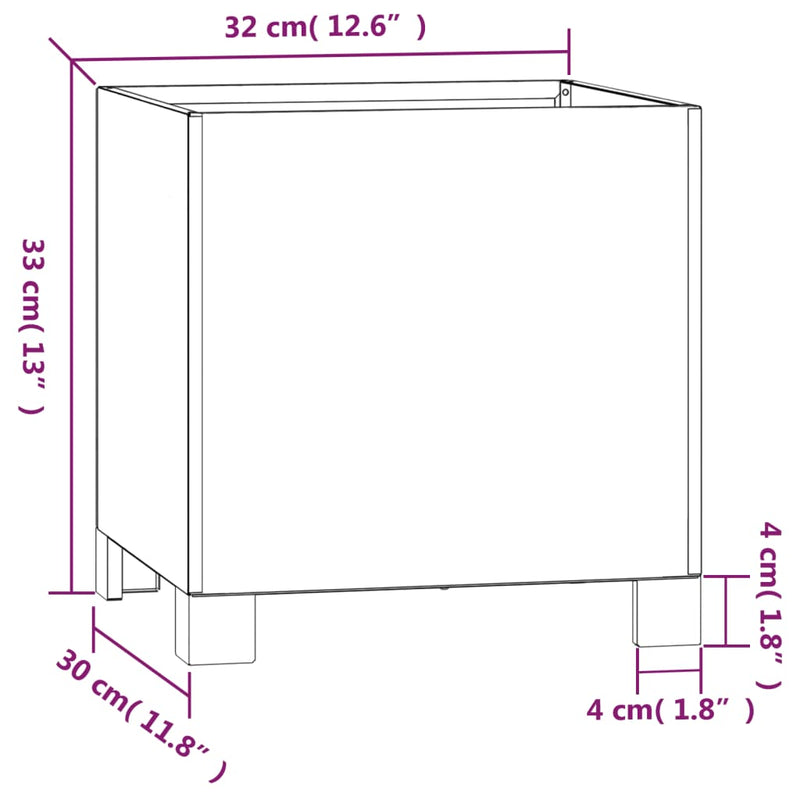 vidaXL Planters with Legs 2 pcs Rusty 32x30x33 cm Corten Steel