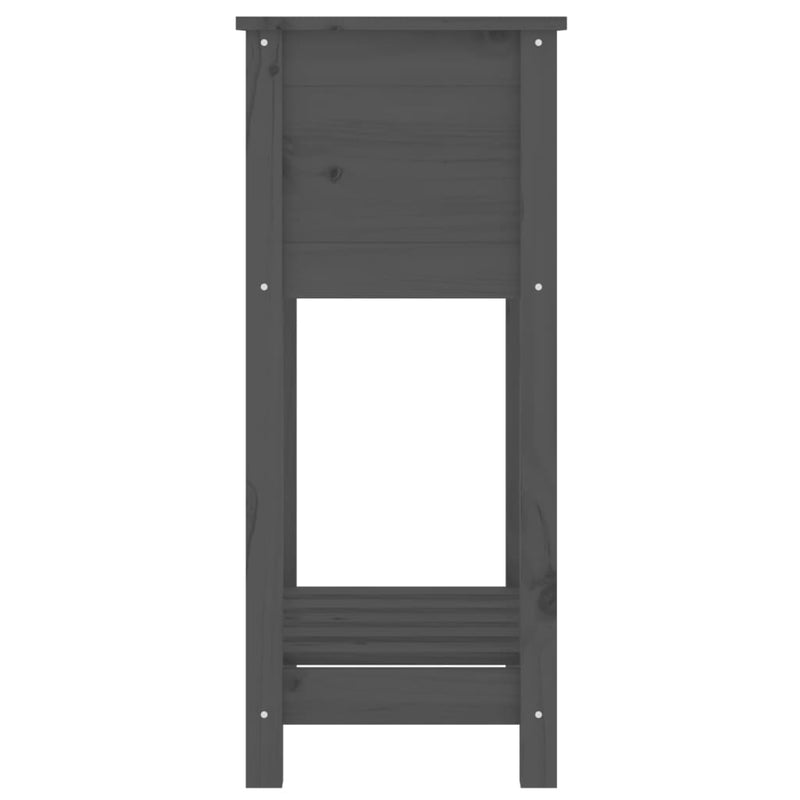 vidaXL Planter with Shelf Grey 54x34.5x81 cm Solid Wood Pine
