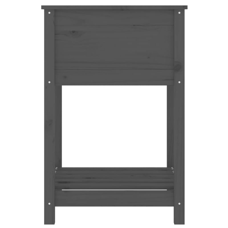 vidaXL Planter with Shelf Grey 54x54x81 cm Solid Wood Pine