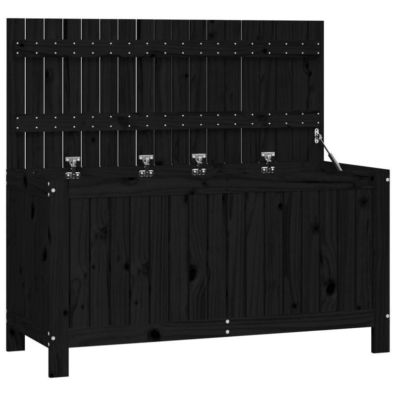 vidaXL Garden Storage Box Black 115x49x60 cm Solid Wood Pine
