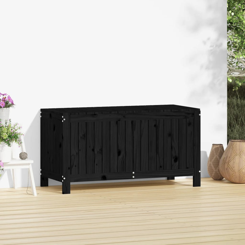 vidaXL Garden Storage Box Black 115x49x60 cm Solid Wood Pine