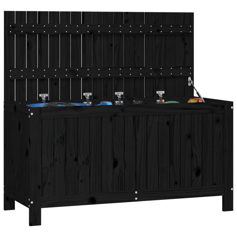 vidaXL Garden Storage Box Black 115x49x60 cm Solid Wood Pine