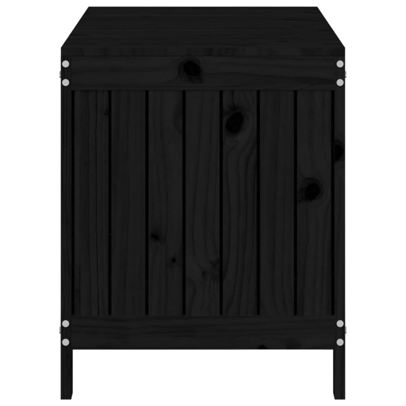 vidaXL Garden Storage Box Black 115x49x60 cm Solid Wood Pine