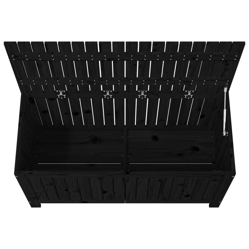 vidaXL Garden Storage Box Black 115x49x60 cm Solid Wood Pine