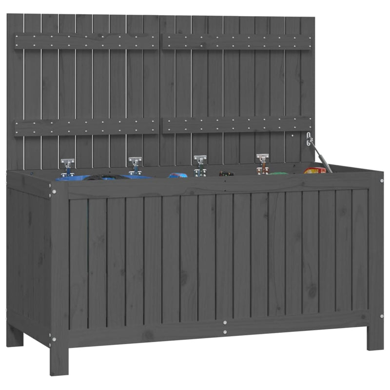 vidaXL Garden Storage Box Grey 121x55x64 cm Solid Wood Pine