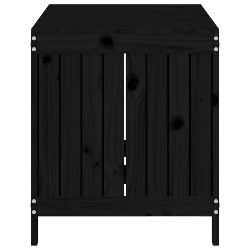 vidaXL Garden Storage Box Black 121x55x64 cm Solid Wood Pine