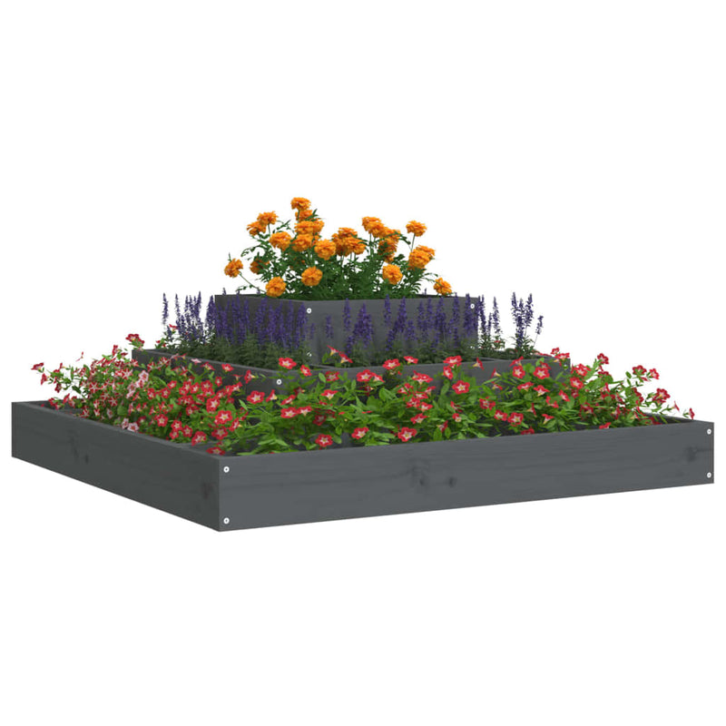 vidaXL Planter Grey 80x80x27 cm Solid Wood Pine