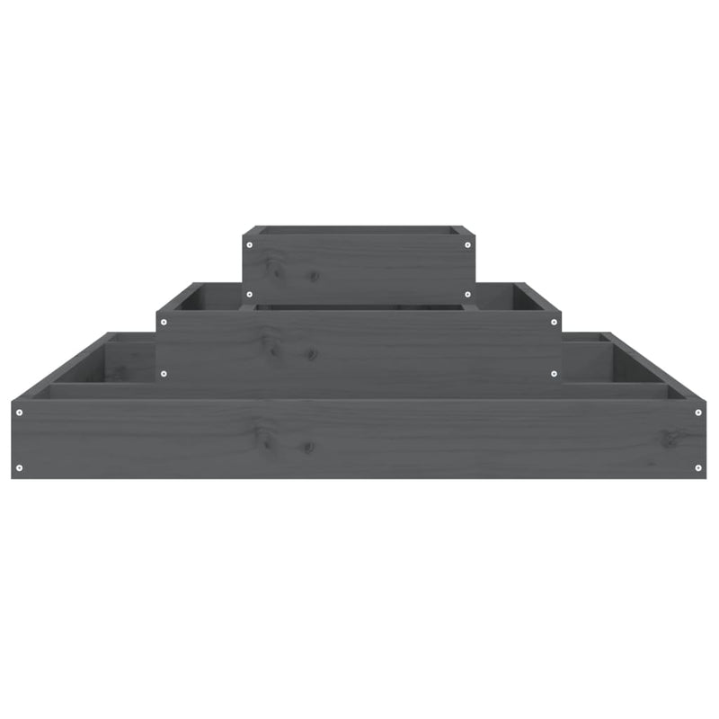 vidaXL Planter Grey 80x80x27 cm Solid Wood Pine