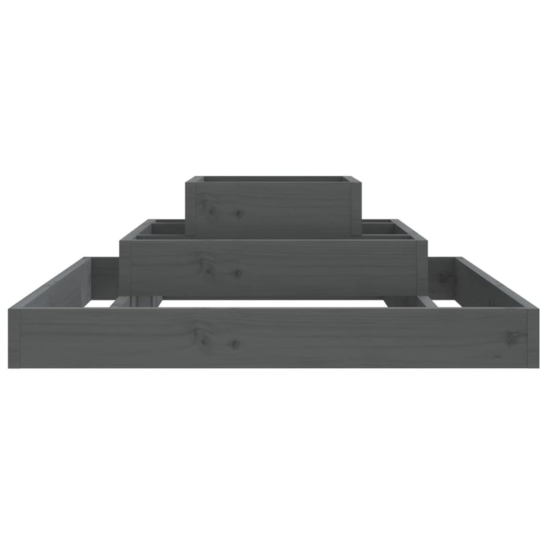 vidaXL Planter Grey 80x80x27 cm Solid Wood Pine