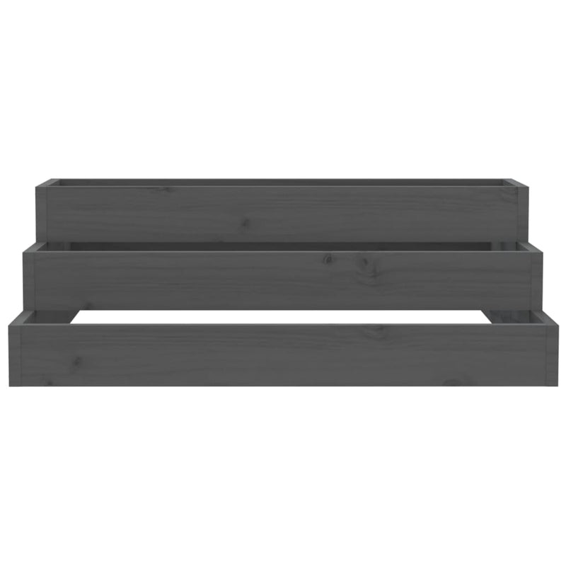 vidaXL Planter Grey 80x80x27 cm Solid Wood Pine