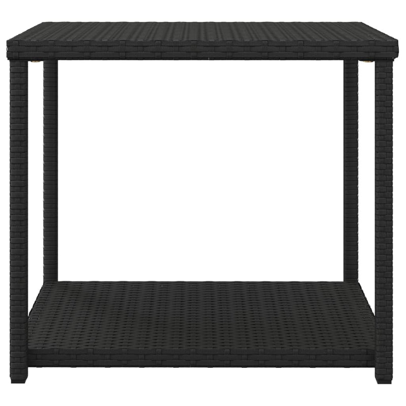 vidaXL Side Table Black 55x45x49 cm Poly Rattan