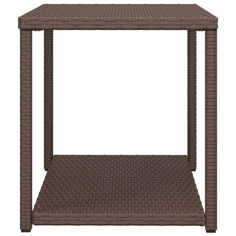 vidaXL Side Table Brown 55x45x49 cm Poly Rattan