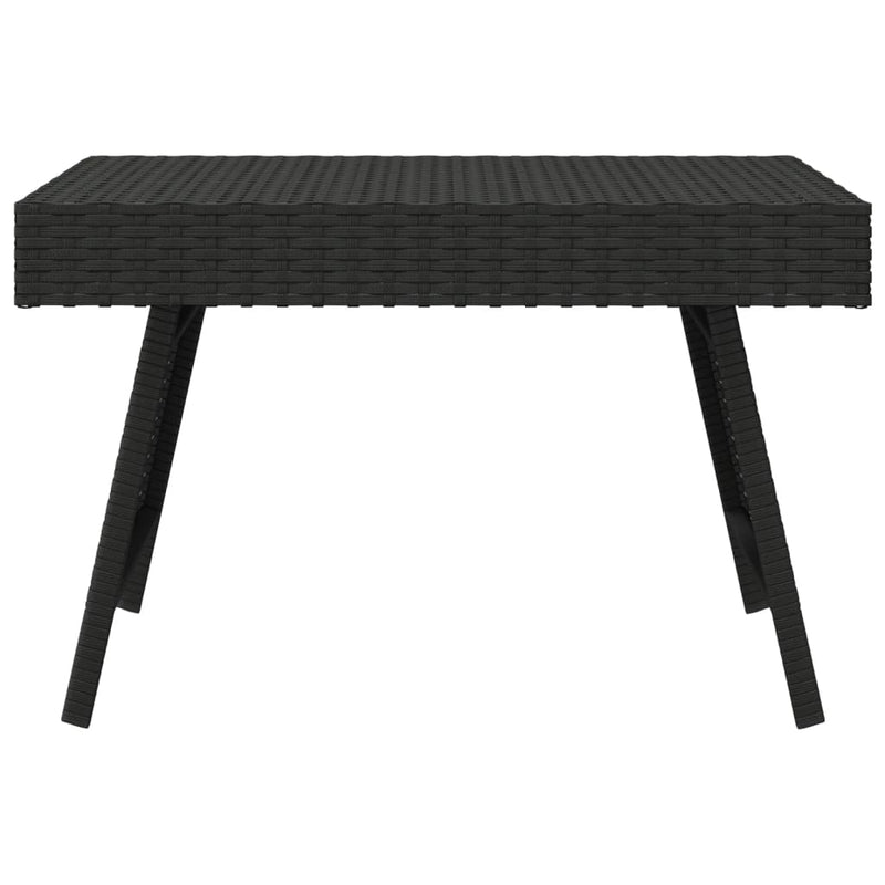 vidaXL Foldable Side Table Black 60x40x38 cm Poly Rattan