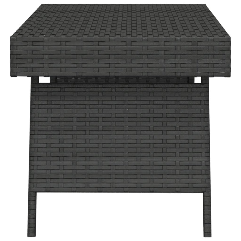 vidaXL Foldable Side Table Black 60x40x38 cm Poly Rattan