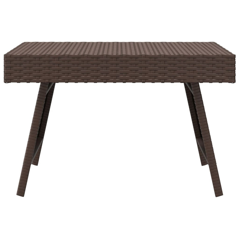 vidaXL Foldable Side Table Brown 60x40x38 cm Poly Rattan