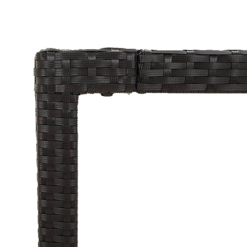 vidaXL Garden Table with Glass Top Black 150x90x75 cm Poly Rattan