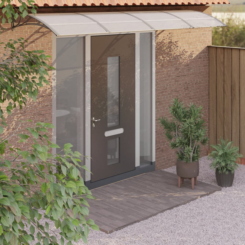 vidaXL Door Canopy Grey 350x100 cm Polycarbonate