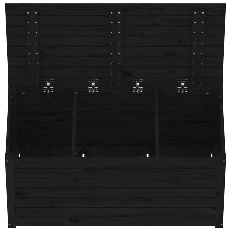 vidaXL Garden Box Black 101x50.5x46.5 cm Solid Wood Pine