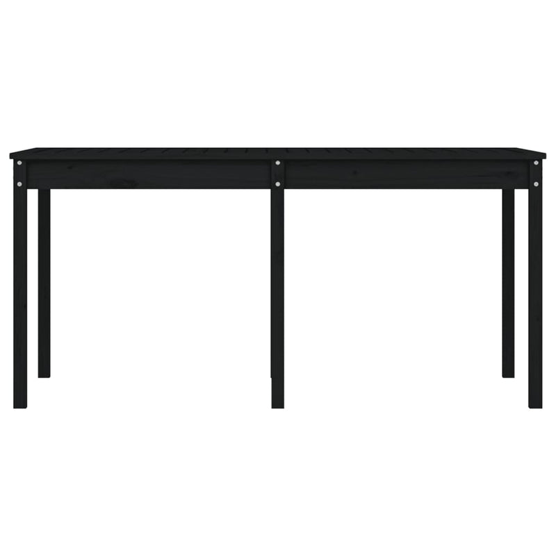 Garden Table Black 159.5x82.5x76 cm Solid Wood Pine