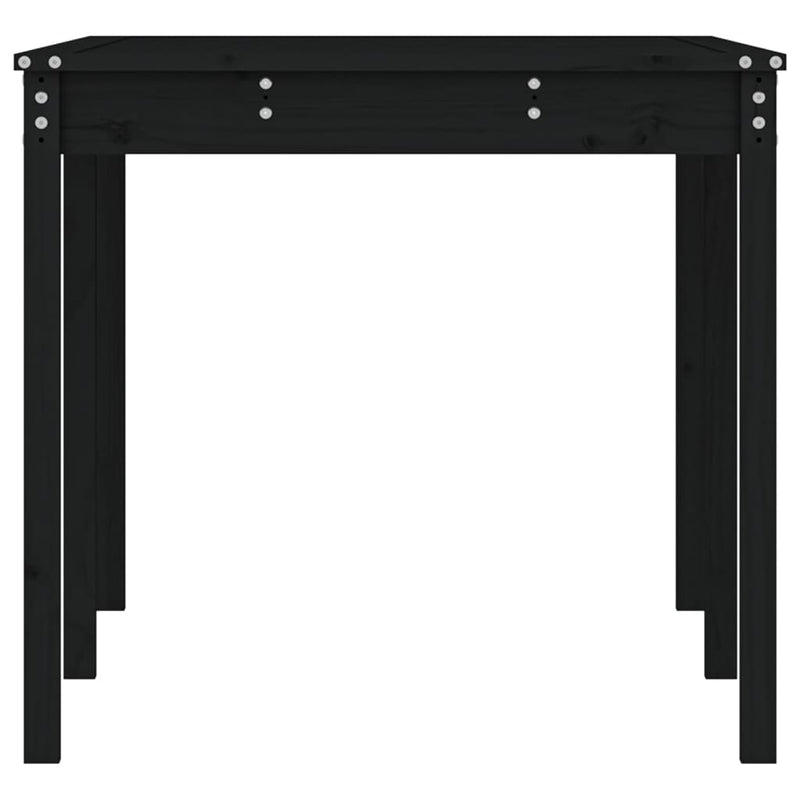 Garden Table Black 159.5x82.5x76 cm Solid Wood Pine