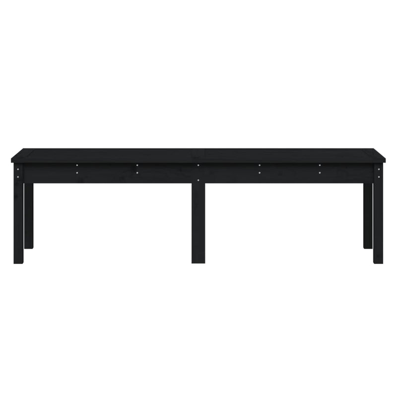 vidaXL 2-Seater Garden Bench Black 159.5x44x45 cm Solid Wood Pine