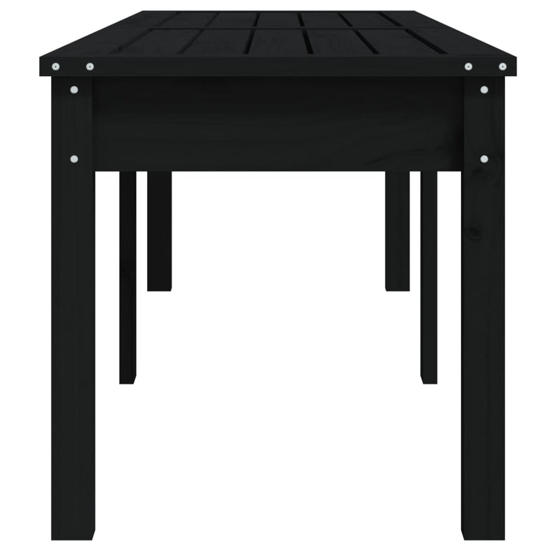 vidaXL 2-Seater Garden Bench Black 159.5x44x45 cm Solid Wood Pine