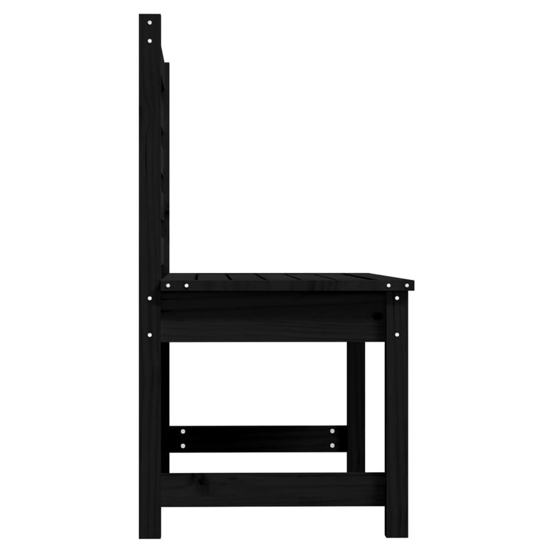vidaXL Garden Bench Black 109 cm Solid Wood Pine