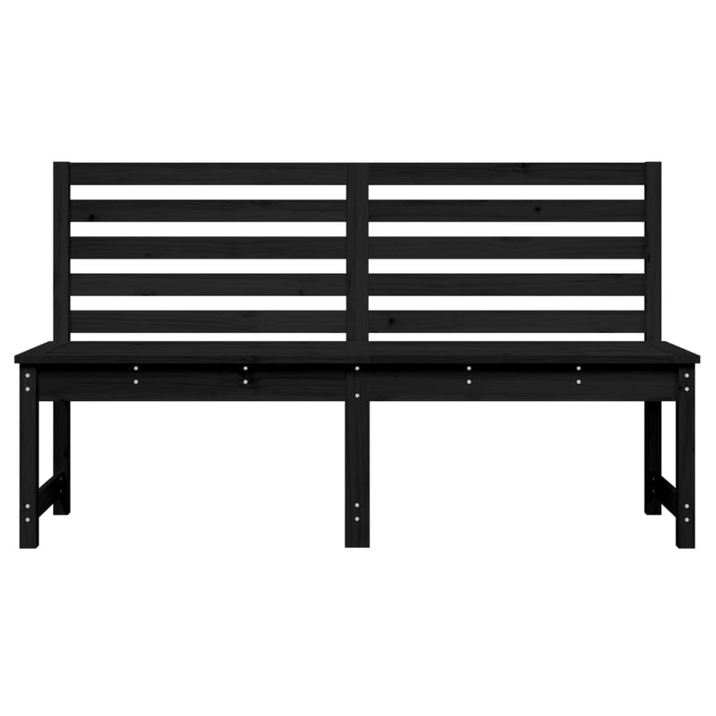 vidaXL Garden Bench Black 157.5 cm Solid Wood Pine