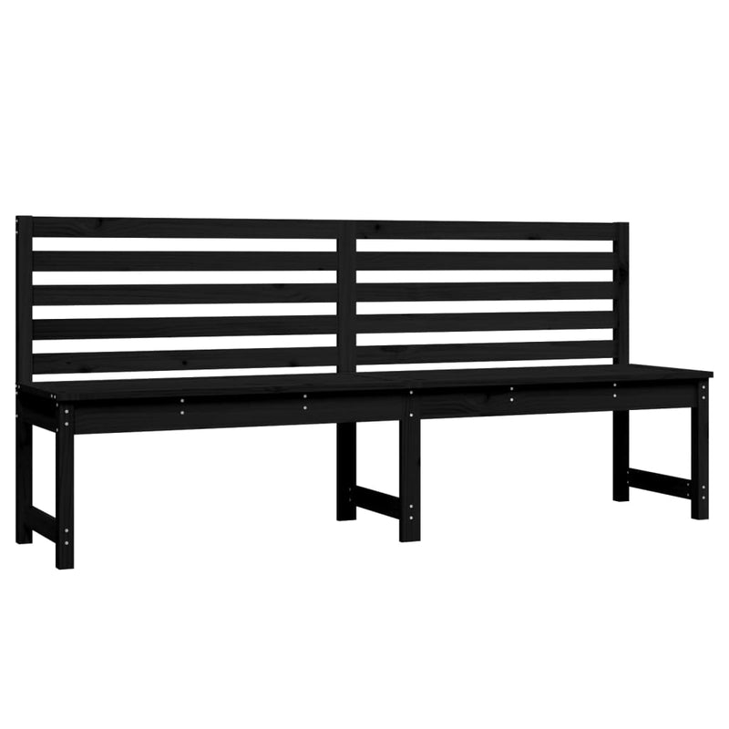 vidaXL Garden Bench Black 201.5 cm Solid Wood Pine