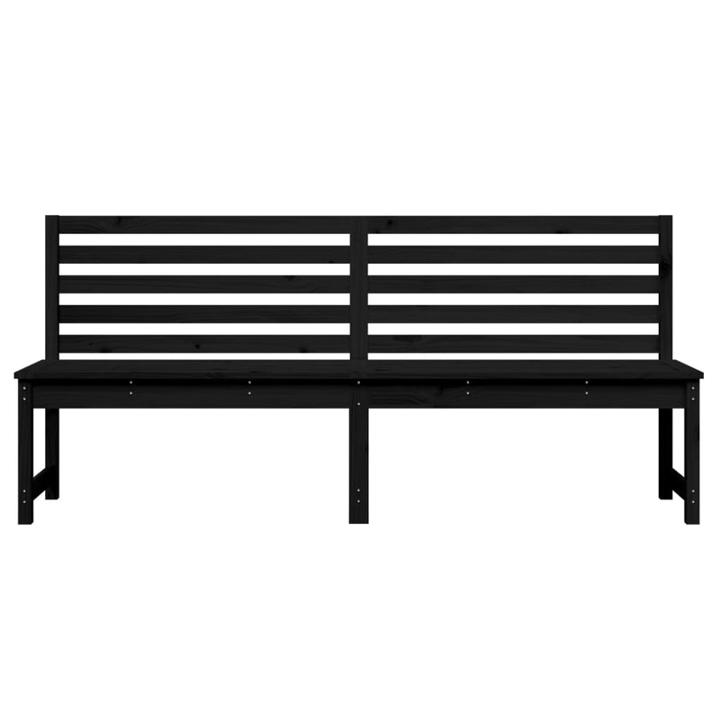 vidaXL Garden Bench Black 201.5 cm Solid Wood Pine