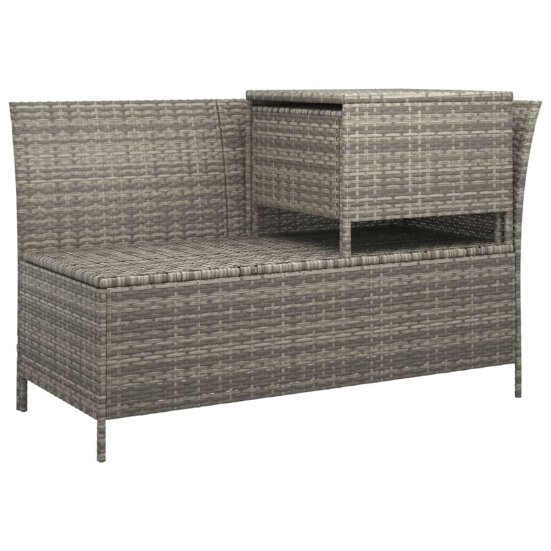 vidaXL 3 Piece Garden Lounge Set with Cushions Grey Poly Rattan
