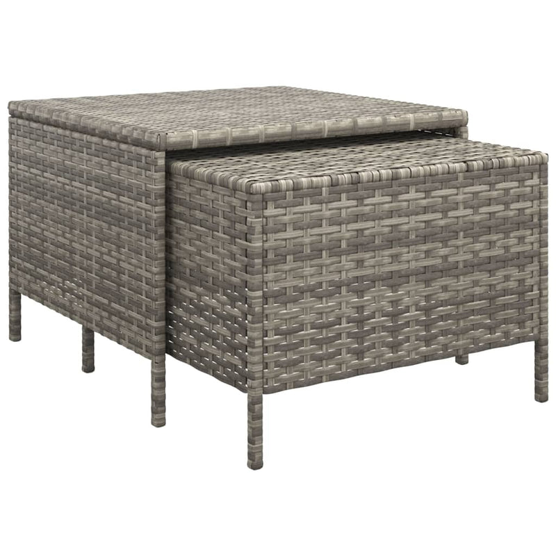 vidaXL 3 Piece Garden Lounge Set with Cushions Grey Poly Rattan