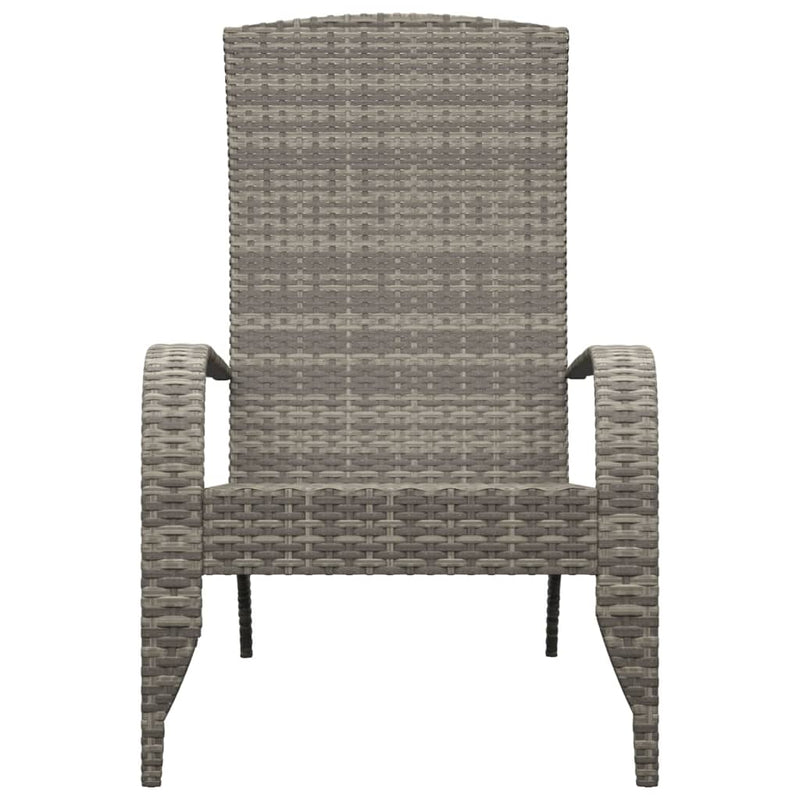 vidaXL Garden Adirondack Chair Grey Poly Rattan
