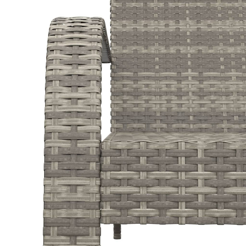 vidaXL Garden Adirondack Chair Grey Poly Rattan