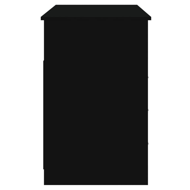 vidaXL Desk with Drawers Black 102x50x76 cm Engineered Wood