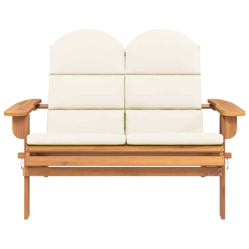 vidaXL Adirondack Garden Bench with Cushions 126 cm Solid Wood Acacia