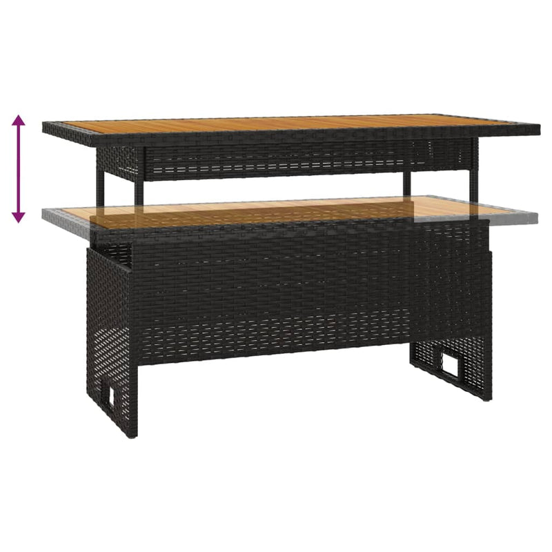 vidaXL 2 Piece Garden Lounge Set with Cushions Black Poly Rattan