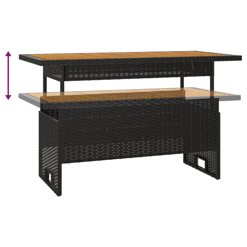vidaXL 3 Piece Garden Lounge Set with Cushions Black Poly Rattan