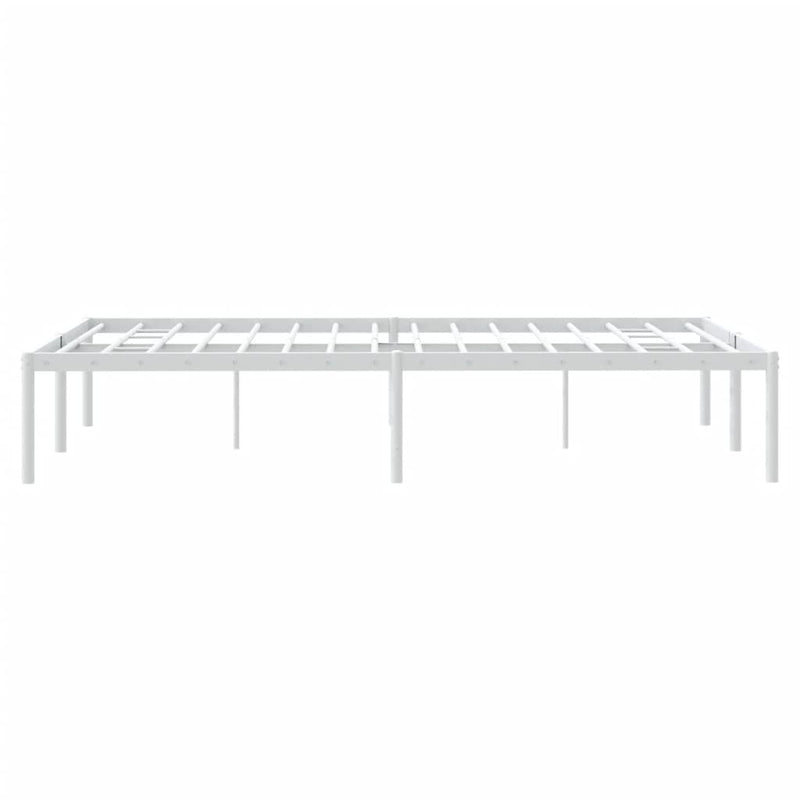 vidaXL Metal Bed Frame without Mattress White 135x190 cm